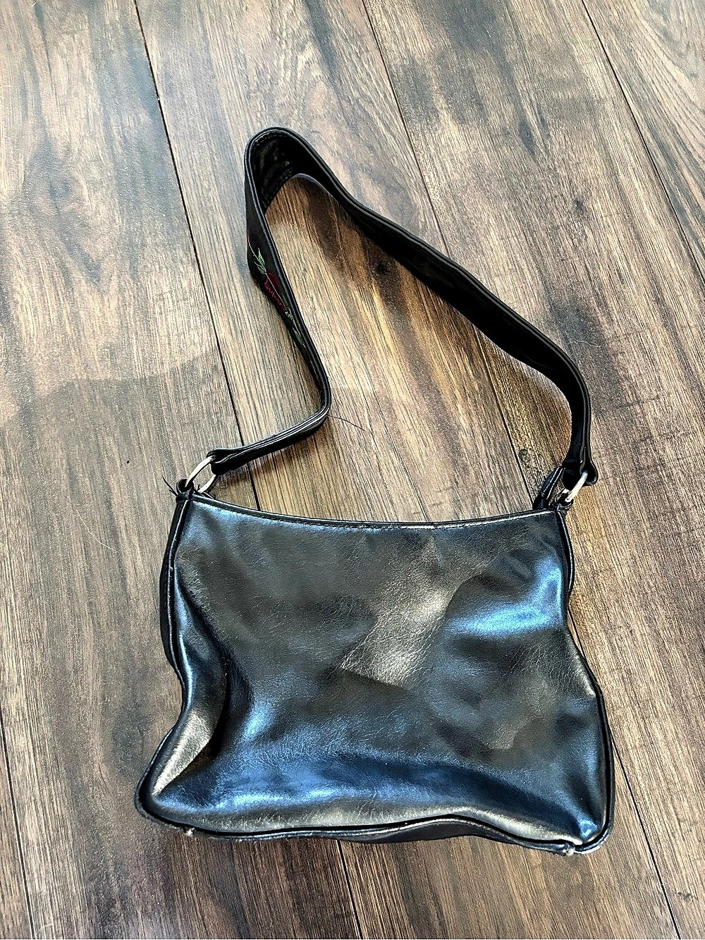 Call It Spring Black Embroidered Shoulder Bag vintage